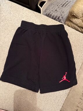 Jordan Black Kids Shorts with Red Jumpman Accent